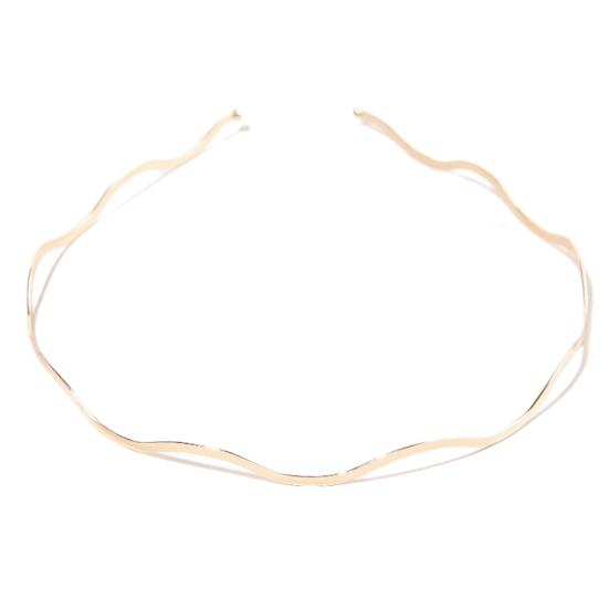 Women Metal Headband Geometry Wave Shape Hair Hoop Non-Slip Elastic Design Bang Hairband Hair Accessories
