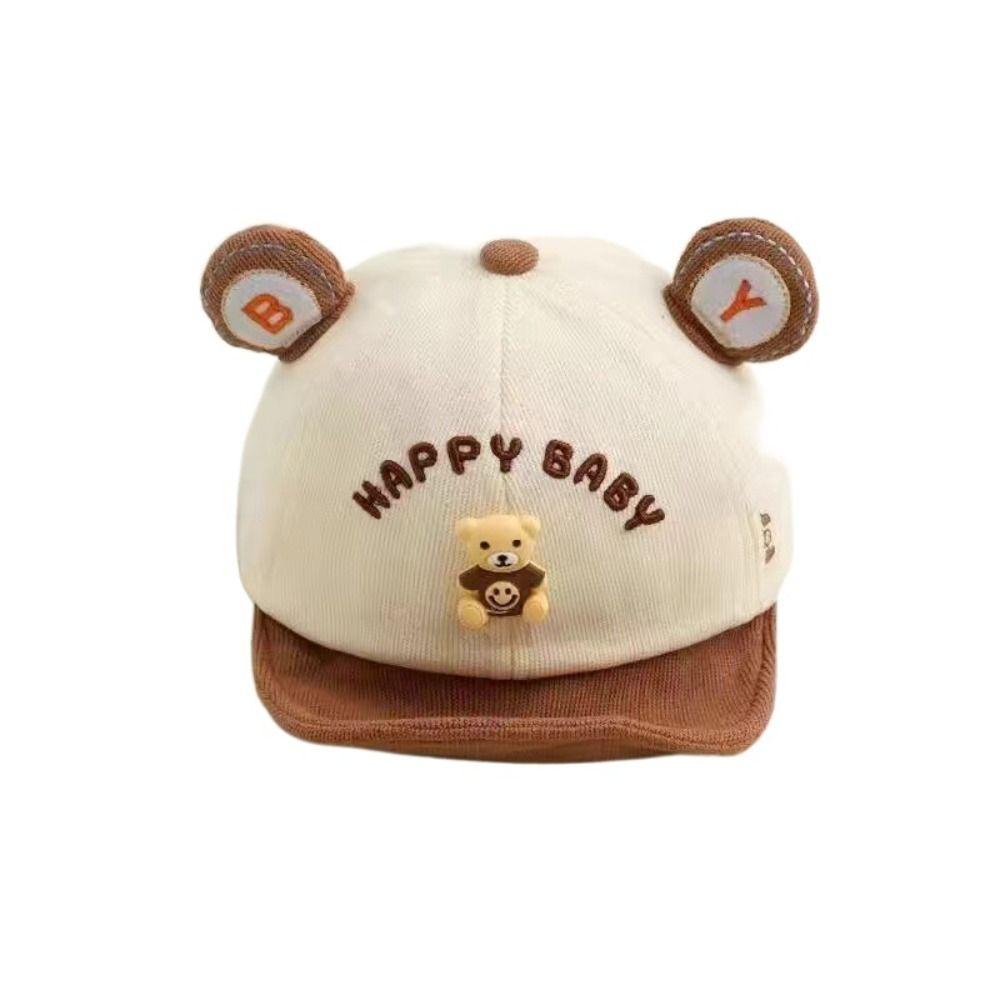 Cartoon Bear Kids Baseball Caps Adjustable Sunshade Visor Hat Korean Baby Peaked Caps Boys Girls