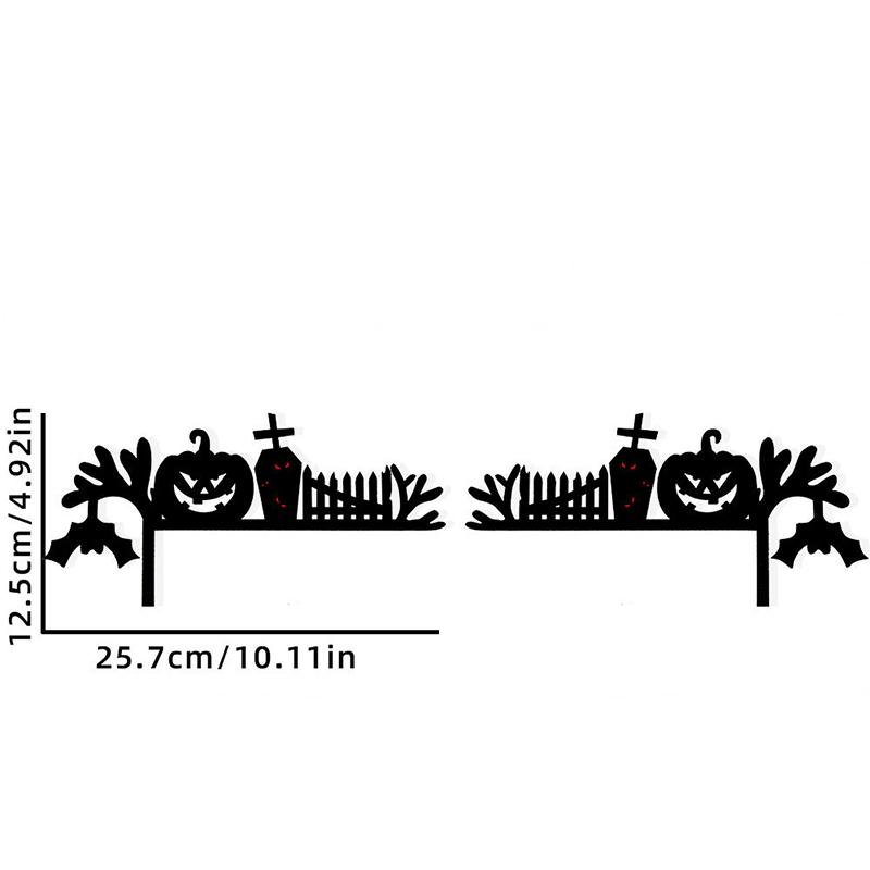 Мумия Надгробие Скелет Черный Кот Призрак Тыква Паутина Хэллоуин Дверная Рама Украшения