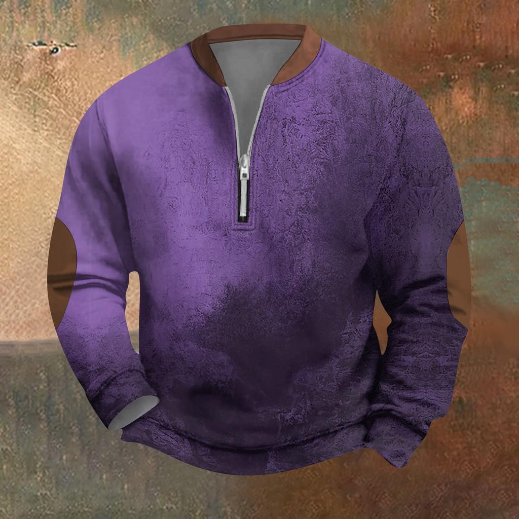 Мужская ретро повседневная толстовка на молнии модный принтованный спортивный пуловер