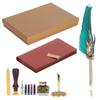 Dip Calligraphy Pen Set Feather Ink Sac Fountain Pen Gift Box Kit with Lacquer Stamp ToolSP139035