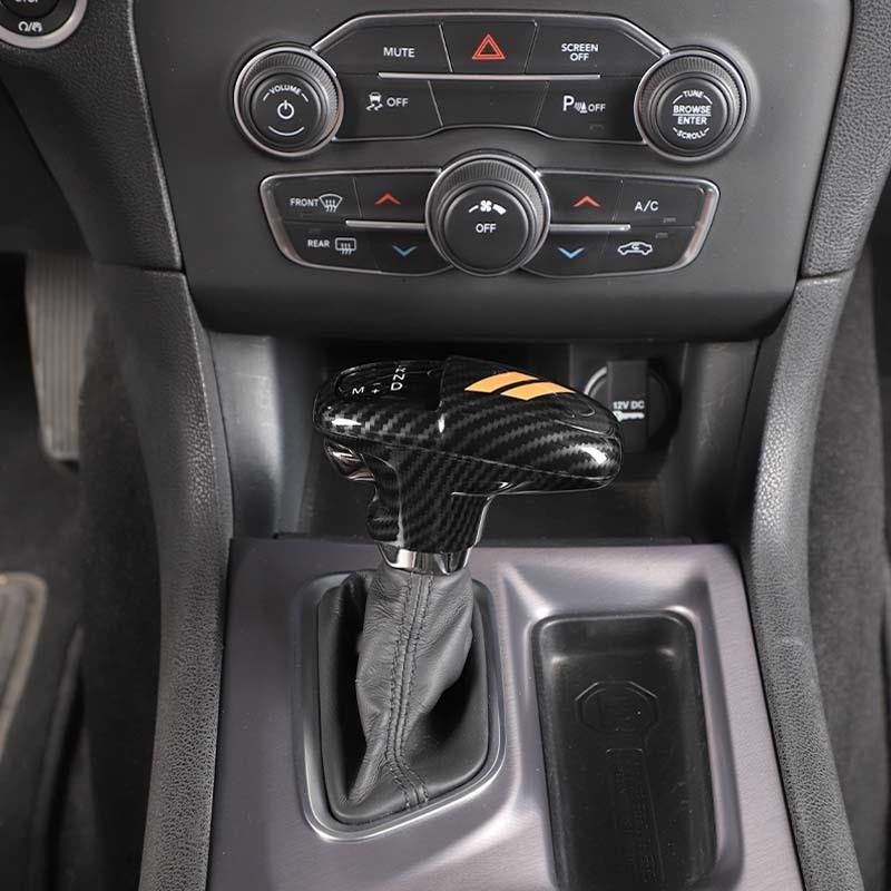 Gear Shift Panel Cover For Dodge Charger Gear Lever Protective Sticker For Dodge Challenger 2015 Up For Durango 2018 Up ABS Carbon Fiber Accessories