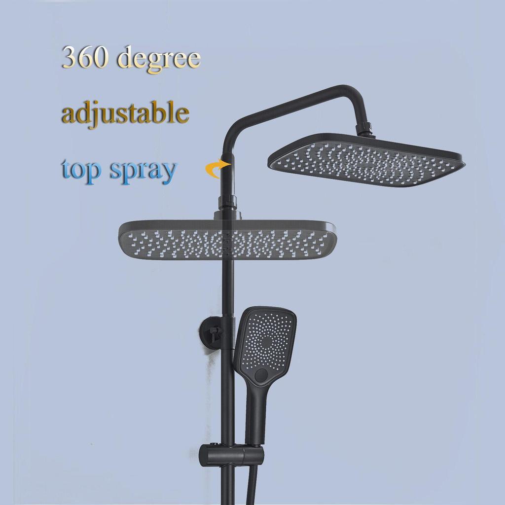 Shower Faucet Set Digital Display 4 Function Piano Key Rainfall Shower Combo Set