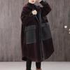 Fashion Long Corduroy Jacket Pocket Hooded Padded Women Autumn Winter Parkas Casual Coat
