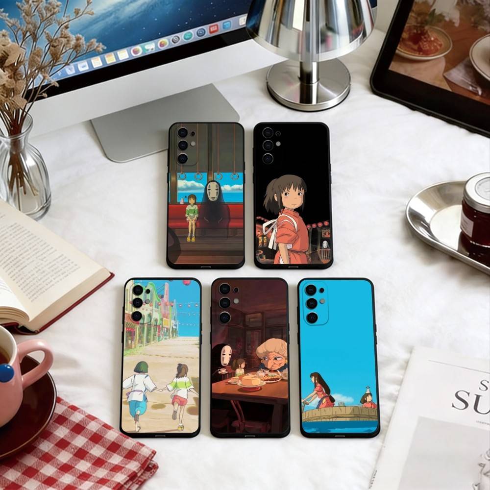 Чехол для телефона «Унесённые призраками» для Samsung S25, S24, S21, S22, S23, S30, Ultra, S20, Plus, Fe, Мягкий черный чехол