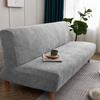 Armless Futon Cover Stretch Sofa Bed Slipcover Protector Elastic Feature Rich Textured High Spandex Small Checks Jacquard Fabric Cover,Machine Washabl