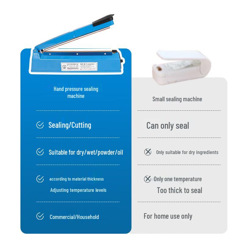 Hand Press Impulse Sealer with Film Cutter