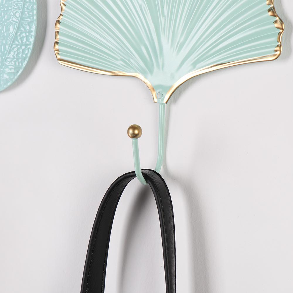 Organization For Towel Clothes Leaf Shape Wall Hanger Hanging Storage Rack Wrought Iron Hook