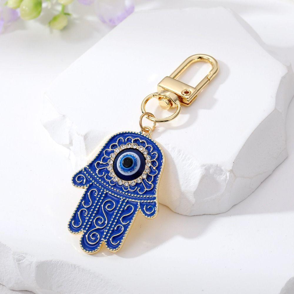 Zinc Zinc Alloy Turkish Blue Eye Pendant Korean Style Backpack Charms Mini Demon Eye Hand Keychain Gift