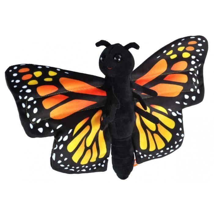 Peluche - Wild Republic - Monarque Papillon - 20 cm - Noir - Pour Enfant à partir de 4 ans