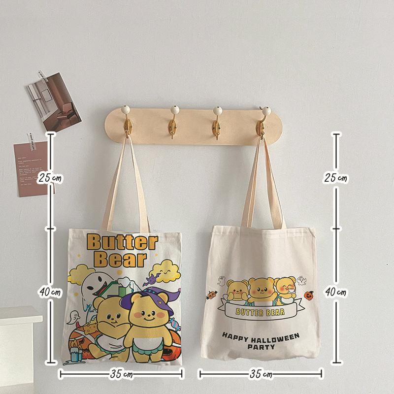 2025 Women's Large Cartoon Canvas Tote Bag - Versatile, Stylish Shopping & Shoulder Bag