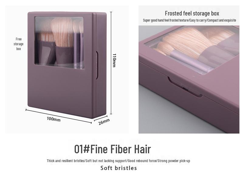Портативный набор кистей для макияжа с зеркалом: Кисти для пудры и теней с мягкой щетиной в коробке для хранения
