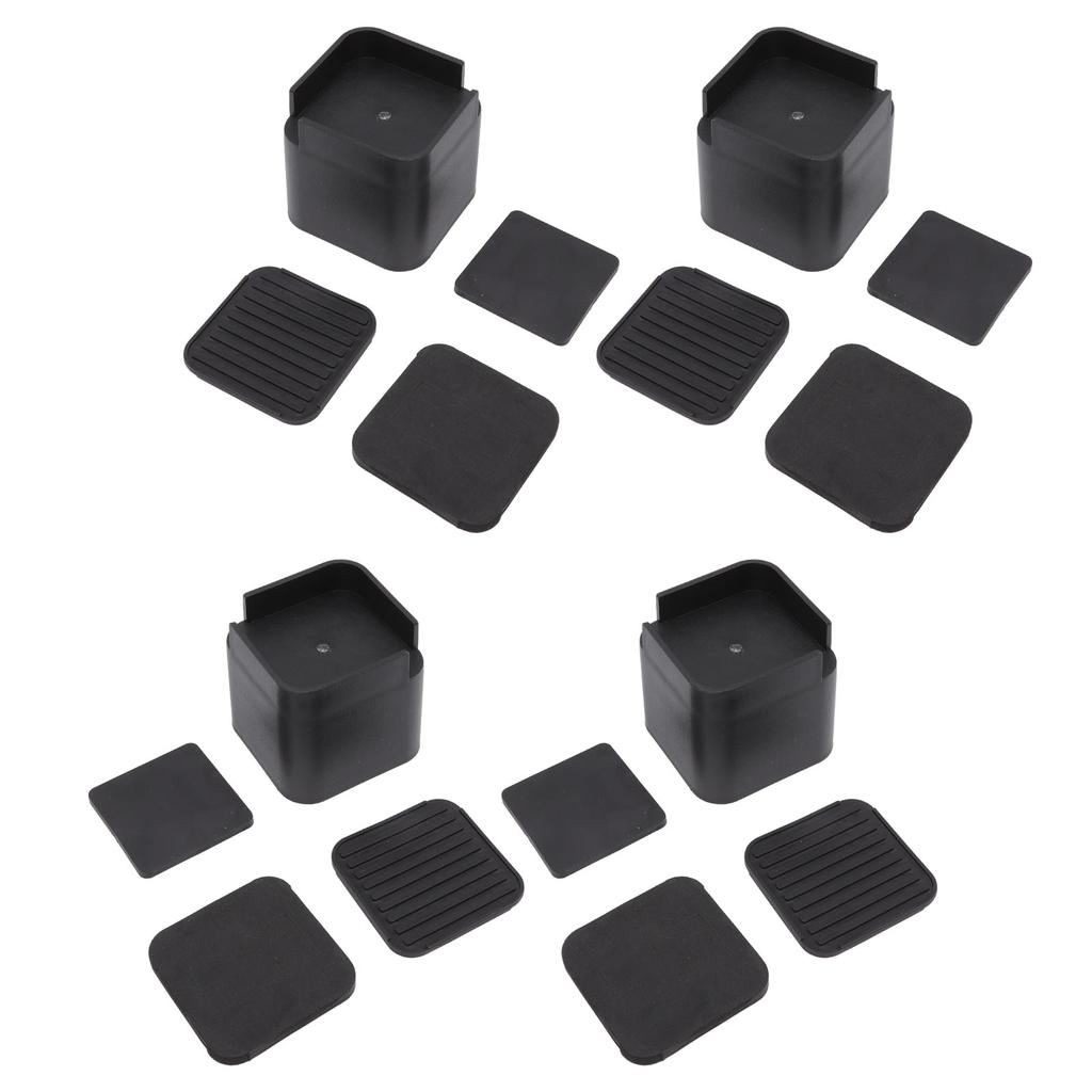 4 Set Rubber Bed Risers Multifunctional Safe Expansion Space Furniture Raiser for Tables Chairs Sofas and Cabinets
