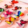 3D Double-layer Three-dimensional Butterfly Wall Decal Butterfly Luminous Small Night Light LED Luminous Bedroom Light Festival Scene Layout