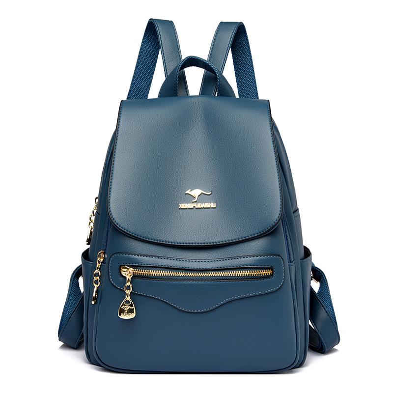 Новая тенденция среди женщин: рюкзак из мягкой кожи, модный и универсальный, простой, повседневный, школьный рюкзак в стиле колледжа