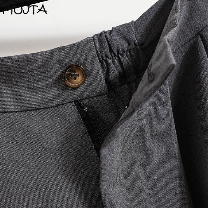 MOJTA Rear Split Skirt Mid-length Women's High-waist Straight Loose Plus Size Slim Skirt