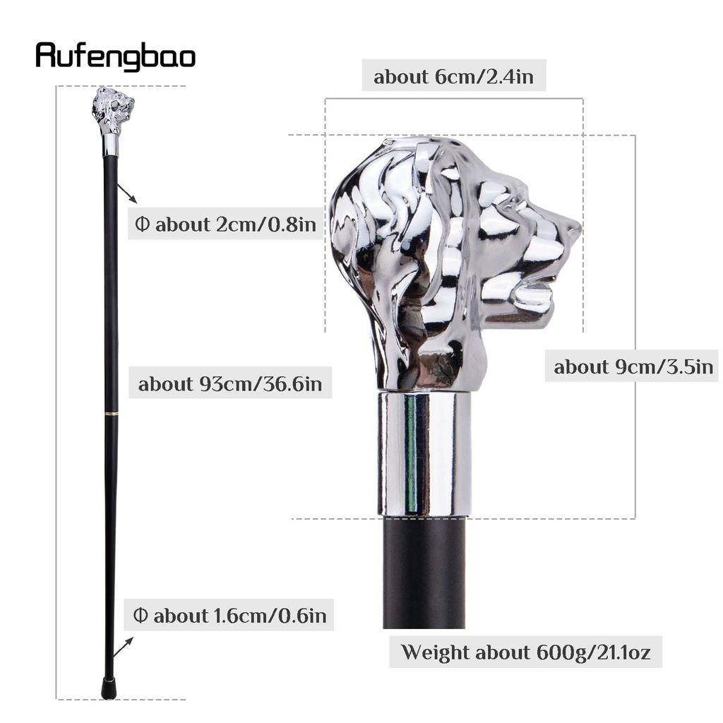 Роскошная белая трость с ручкой в ​​виде головы льва, модная трость для вечеринки, декоративная трость, элегантная ручка-трость, 93 см