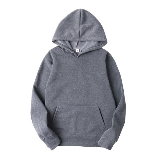 Толстовка унисекс с большим передним карманом, однотонная свободная толстовка с капюшоном, длинные рукава, повседневная спортивная толстовка с капюшоном