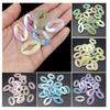 Oval Flat Beads Hairpin Making Hollow Bracelet Necklace Handmade Accessories Materials Acrylic UV Dazzling DIY 10pcs Jelly Color