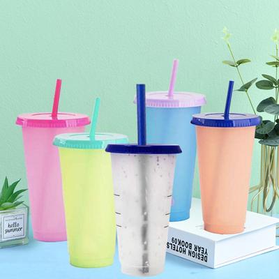Чашка для воды на 700 мл, экологически чистая чашка для питья из полипропилена большой емкости, меняющая цвет, для дома
