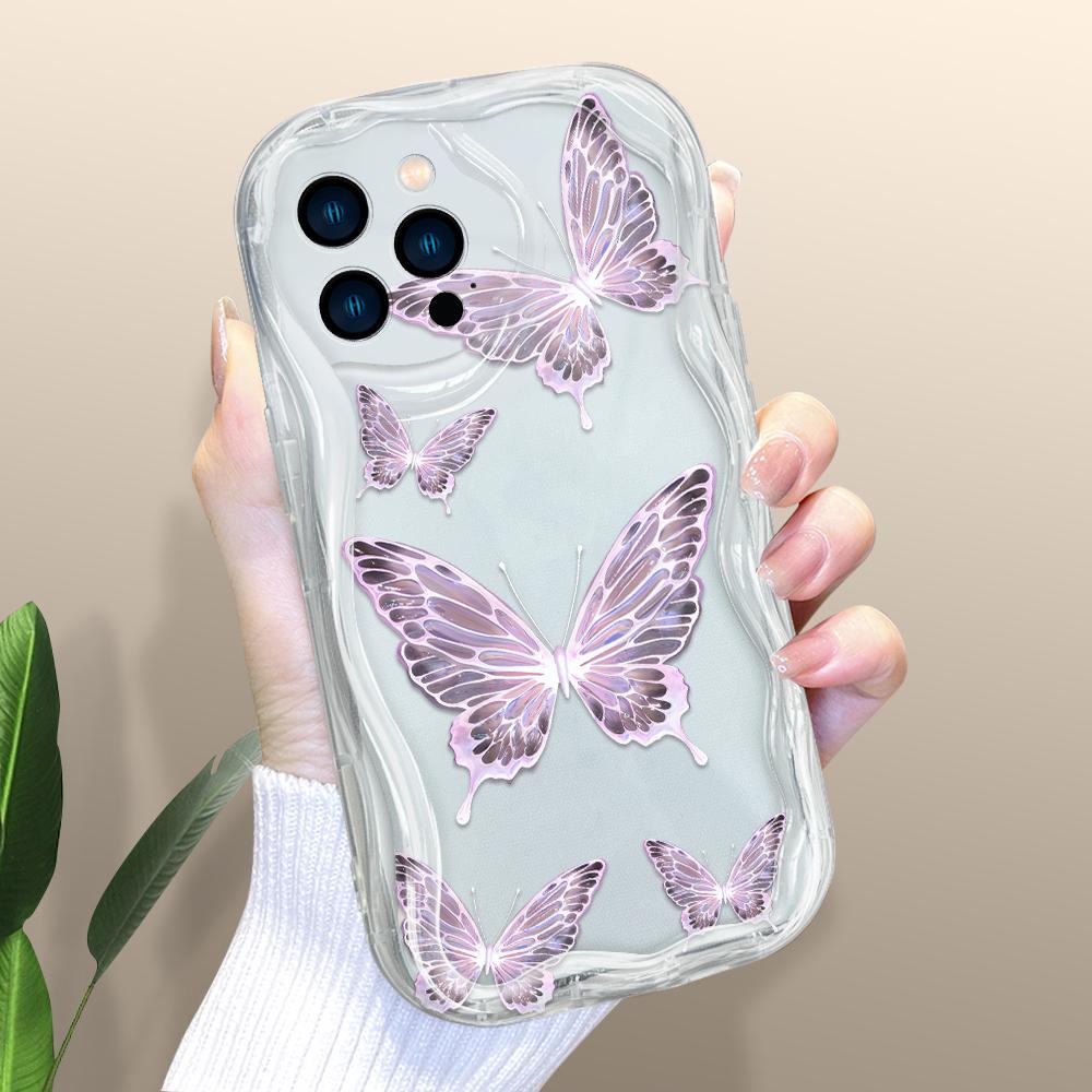 Мультяшный узор, кремовая текстура, мягкий силиконовый чехол с волнистыми краями, чехол для телефона IPhone Samsung Huawei Honor Xiaomi Redmi OPPO Realme Vivo Infinix