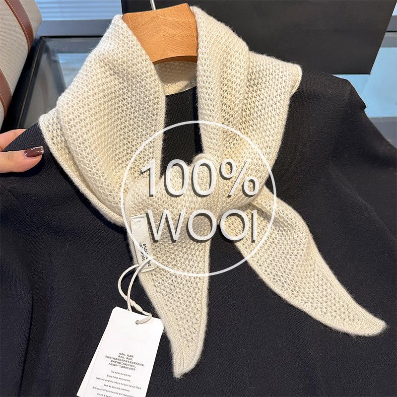 British Triangle Scarf 100% Wool Cashmere Scarves for Women Winter Warm Soft Neckerchief Shawl Autumn Fashion Lady Poncho Wraps