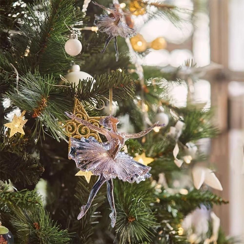 Кристальные балерины Рождественские украшения Имитация Прозрачные подвески на елку Украшение сцены