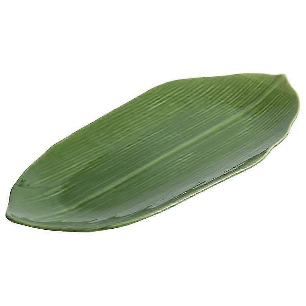 Leaf Shaped Ceramic Serving Plate, Decorative Appetizer Platter for Cheese, Snacks, Sushi, Durable Chip-Resistant Dishwasher Safe Storage Tray