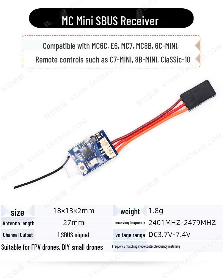 MC SBUS Mini 2.4G Receiver for MC6C/7/8B/10 Remote Control
