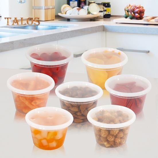 20 шт. коробка для хранения продуктов с герметичной крышкой, круглая прозрачная пищевая морозильная камера, не содержащая бисфенола-А, микроволновая печь, безопасная для приготовления еды, гастроном, контейнер для упаковки пищевых продуктов на вынос