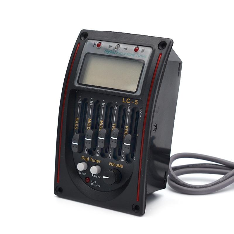 Lc-4 Lc-5 5-полосный эквалайзер, система эквалайзера, предусилитель для акустической гитары, пьезо-звукосниматель, ЖК-экран, тюнер с