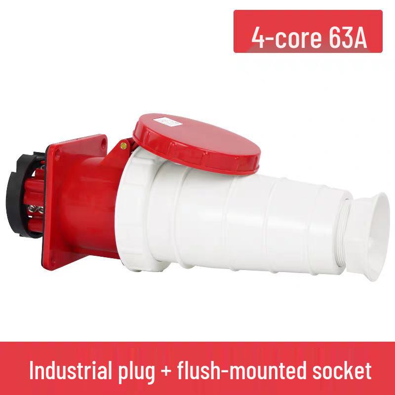 IP67 Waterproof Industrial Connector, 63A/125A, Male-Female, 3-5 Pin, Non-Explosion-Proof Plug Socket