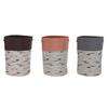 Laundry Basket - Noname - Set of 3 - Grey and Orange - 40 X 40 X 60 Cm - Polyester