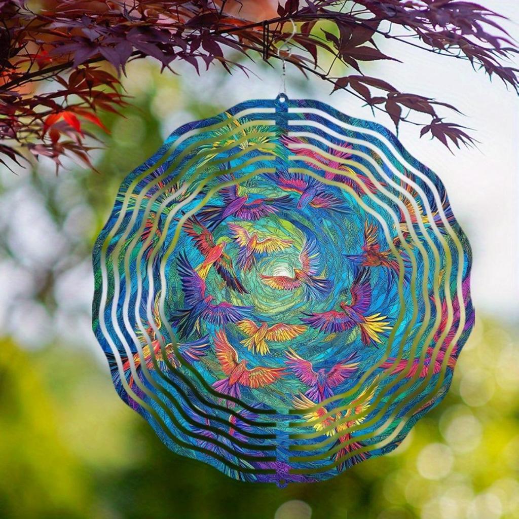 Vibrant Phoenix Wind Chime Colorful Metal Garden Decor with 360 Hook Ideal for Spring Summer Balcony Outdoor Space Durable Wind Chimes for Patio Yard