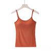 Summer Sleeveless Padded Shirt Strap Basic Tank Top Women Camisoles Tops with Built In Bra