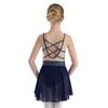 Kids Girls Ballet Lyrical Dance Figure Ice Skating Dress Hollow Back Mesh Gymnastics Leotard Dress