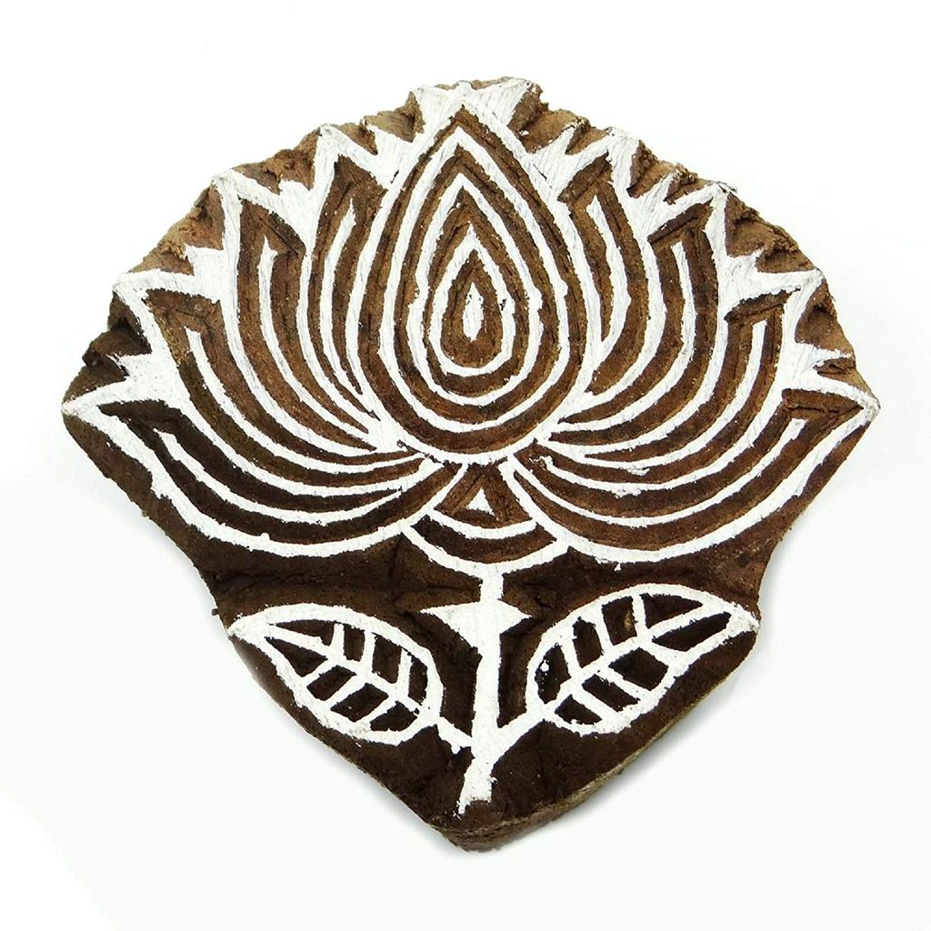 Лотос деревянный декоративный блок резные текстильные штампы коллекционные блоки