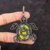 Стихтитовый кулон, обернутый медной проволокой, кулон ручной работы, ювелирные изделия в виде черепахи, обернутый проволокой, изящные ювелирные изделия из драгоценных камней, медный кулон для подарка