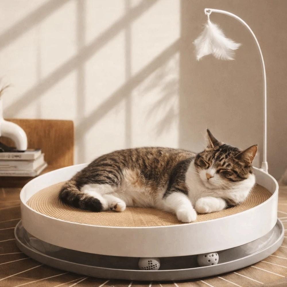Stable Cat Scratching Bed Round Teasing Cat Stick Funny Cat Turntable Toy Cat Nest Replacement