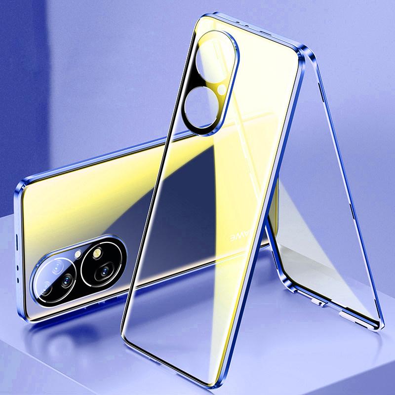 Магнитный металлический бампер на 360 градусов для Huawei P60 50 40 Pro Honor 80 70 mate 60 50 40 Pro, полная защита объектива, чехол для телефона из закаленного стекла