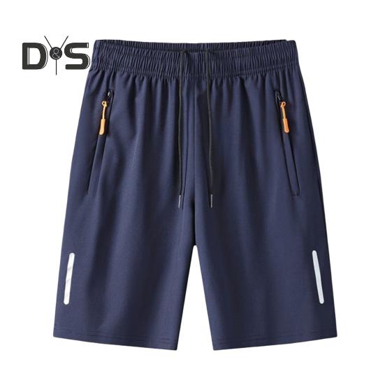 Мужские шорты с эластичной талией, средней посадкой, регулируемые шорты с завязками, эргономичный дизайн, однотонные повседневные шорты из ледяного шелка