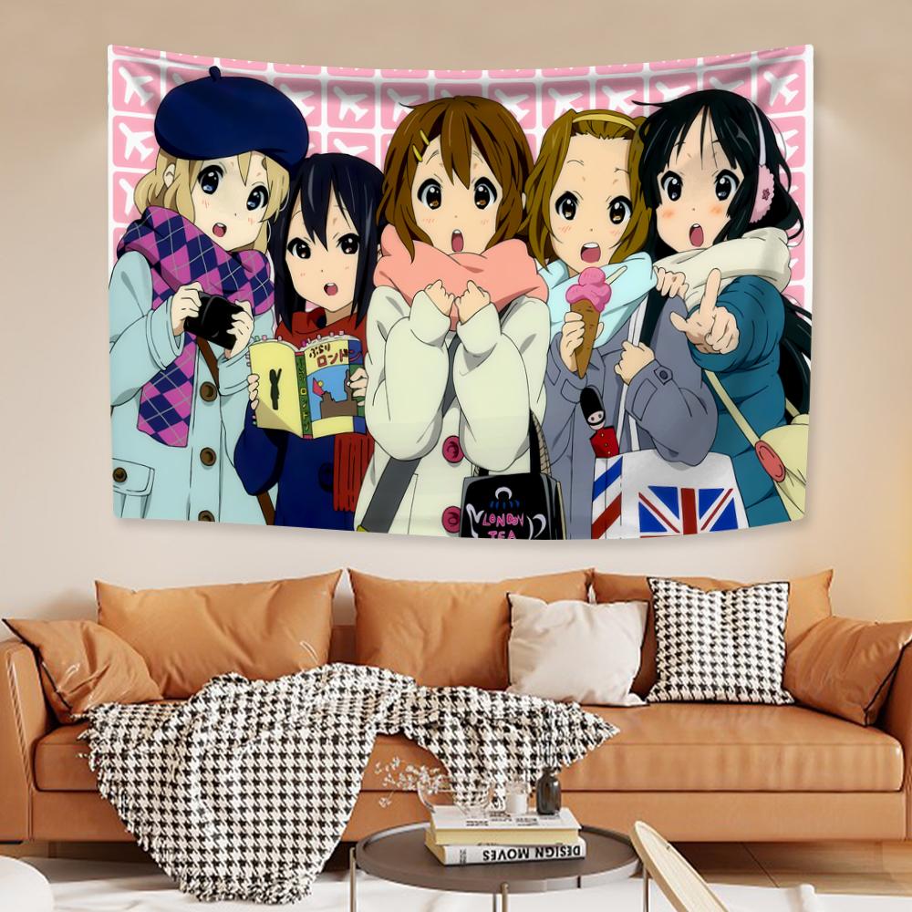 Японский аниме-гобелен на стену Kawaii New K-ON! Мультфильм Домашнее украшение Эстетика Спальня Общежитие Фон