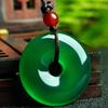 Unisex Green Jade Chalcedony Safety Buckle Pendant