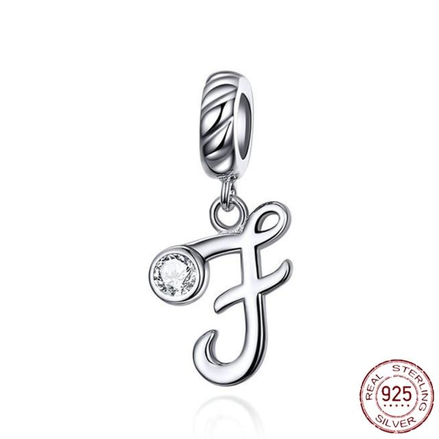 Браслет-подвеска из серебра 925 пробы с буквами AZ и буквами, бусины с именем для женщин, DIY кулон, изготовление ювелирных изделий