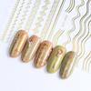 Nail Art Sticker Gold Colour Geometry Shapes PET Material Long-lasting Nail Art Sticker For Salon