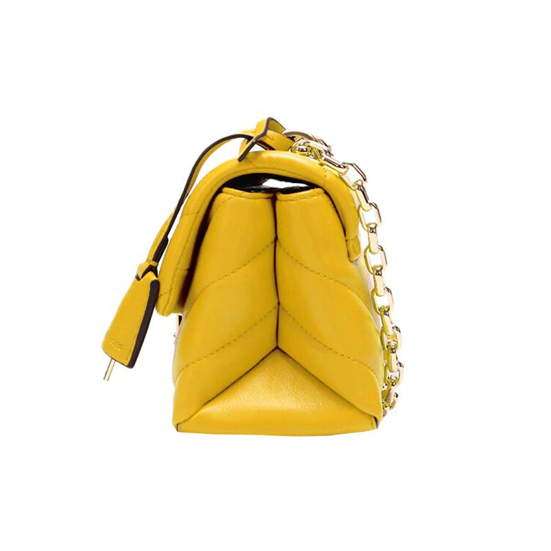 Michael Kors Cece Золотая Пряжка Цепочка Однотонный Флип Для Поездок Овечья Кожа Сумка Через Плечо Дополнительно Маленькая Женская Конфетно-Желтый