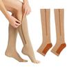 1 Pair Pressure Stockings with Zipper Solid Color Men Women Compression Socks 15-20mmHg Gradient Pressure Compression Stockings