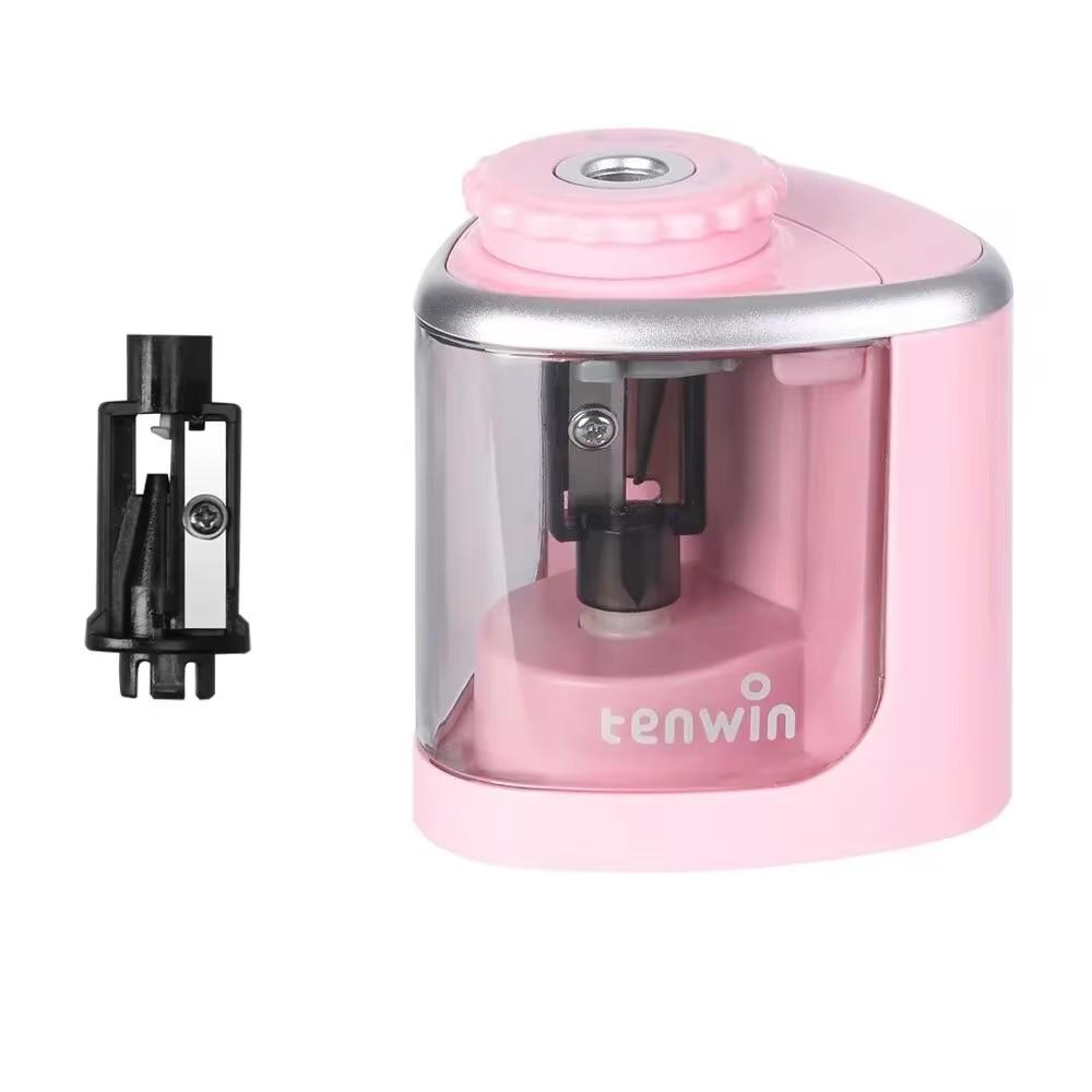Tenwin 1pc Electric Single Hole Pencil Sharpener, Suitable For 6-8mm Pencils, School/office Quick Sharpener (excluding Battery)