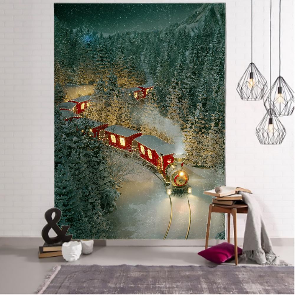 Рождественский гобелен со снеговиком, настенный подвесной Санта-Бохо, подарки, праздничная атмосфера, домашний декор