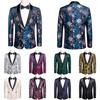 Mens Floral Tuxedo Dinner Jacket Regular Fit Shawl Lapel Paisley Prom Party Suit
